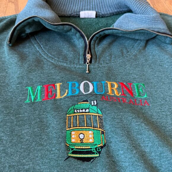 VINTAGE SPORTS PERFORMANCE MELBOURNE AUSTRALIA TRAIN EMBROIDERED SWEATER MEDIUM - Picture 2 of 7